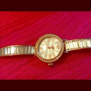 Betsey Johnson Rose gold watch with stones